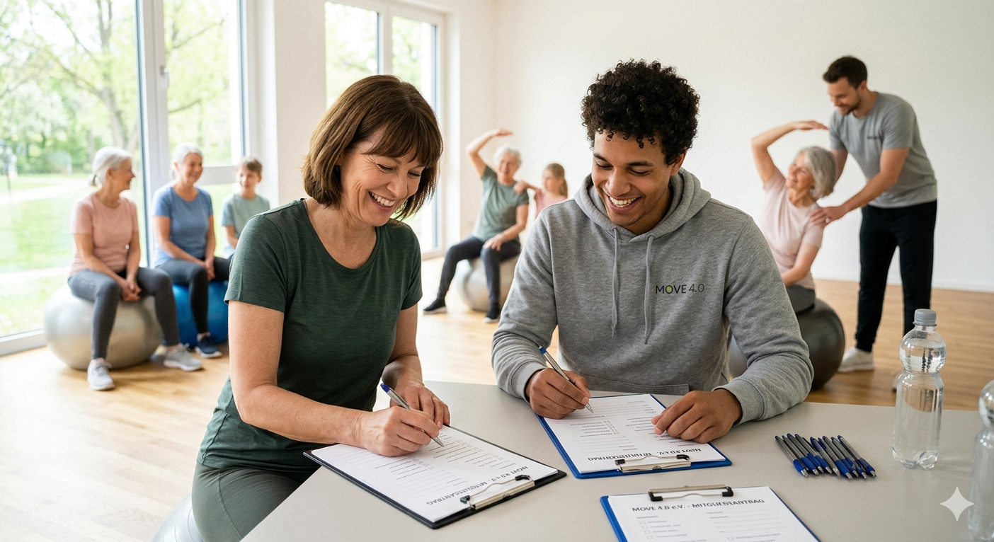 Neumitglieder füllen den Move 4.0 Mitgliedsantrag aus